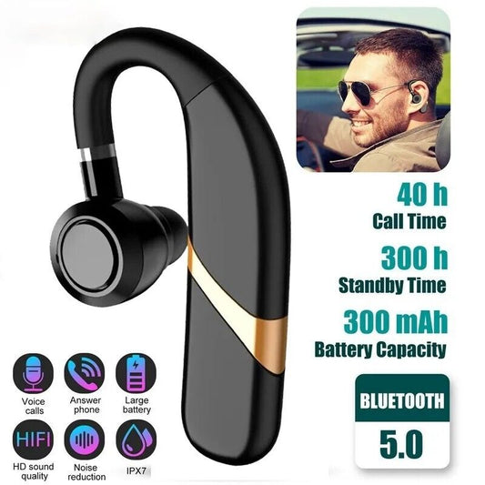 Wireless Bluetooth Headset Handsfree Call Headphones Ear-hook For iPhone Samsung