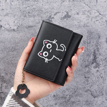 Wallet Cute Short Wallet Leather Small Purse Money Bag Card Holder 11.5x2x9 cm