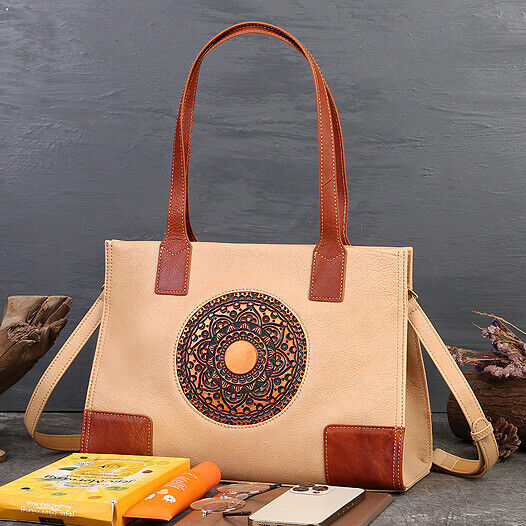 Luxury Women's Bag, Retro Top Cow Leather Tote Bag, Sling Shoulder Bag Hobo