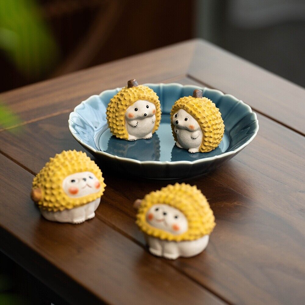 True Yixing Zisha Tea Pet Cat Hedgehog Durian Shape Creative House Warming Gift