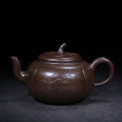 Chinese Yixing Zisha Clay Handmade Exquisite Teapot （菱花 底款：范正根）