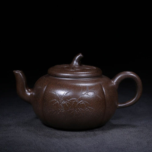 Chinese Yixing Zisha Clay Handmade Exquisite Teapot （菱花 底款：范正根）