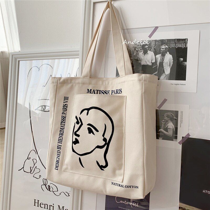 Women Canvas Shoulder Bag Casual Handbag Large Cotton Reusable Shopper Beach Bag