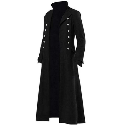 Steampunk Mens Long Jacket Gothic Medieval Cosplay Halloween Costume Gown Coat L