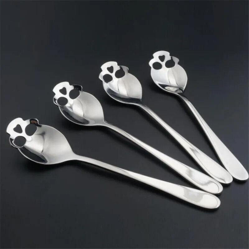 Stainless Steel coffee Scoop Skull shape Dessert SpoonFood Grade Candy Tea Spoon