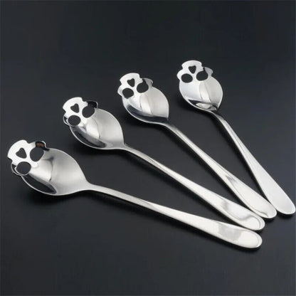 Stainless Steel coffee Scoop Skull shape Dessert SpoonFood Grade Candy Tea Spoon