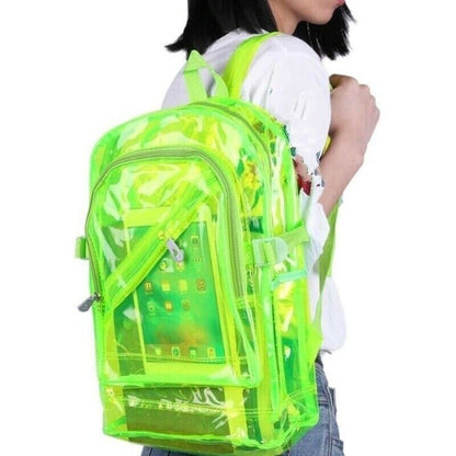 Transparent Clear Teenage Women Backpacks Schoolbag Girl Plastic Waterproof Bag
