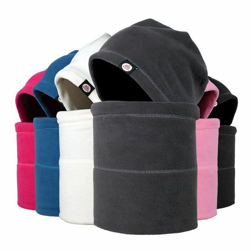 Outdoor Unisex Hat Skiing Warm Winter Polar Fleece Sports Black Grey Pink Blue