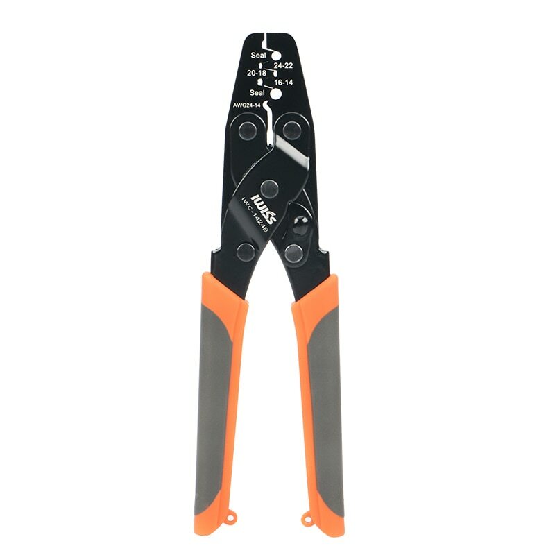 IWISS Non Insulated Open Barrel Terminal Crimp Tool-Wire Crimper Pliers 24-14AWG
