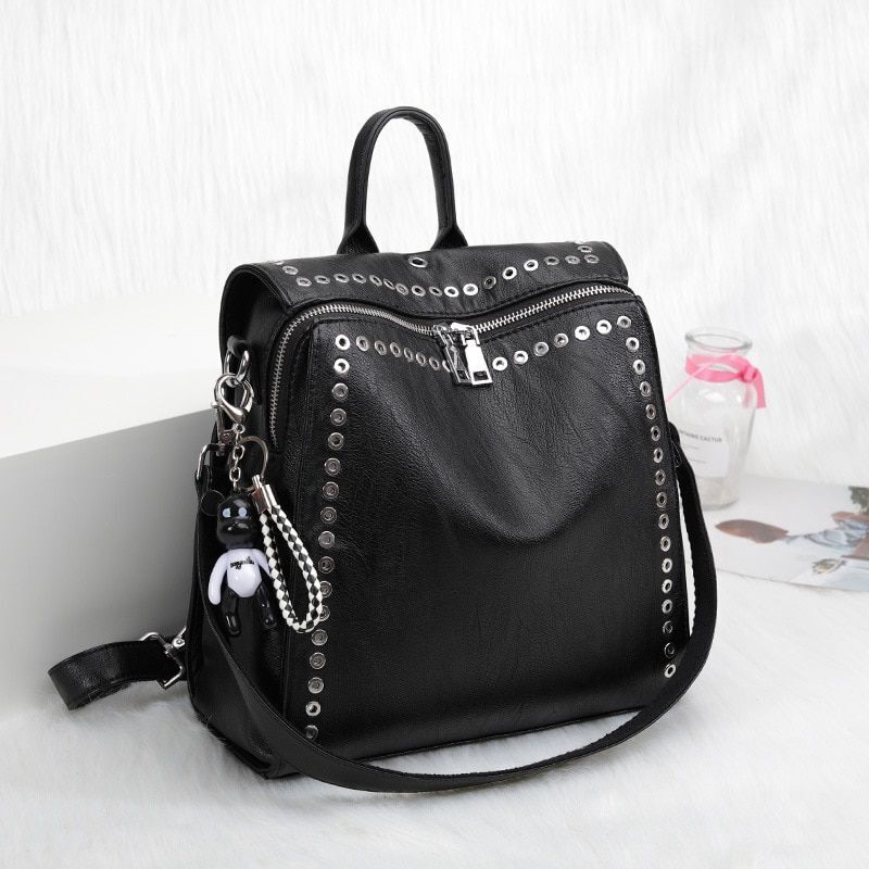 Genuine Leather Backpack Multifunctional Traveling Schoolbag 23*12*24/27*13*27CM
