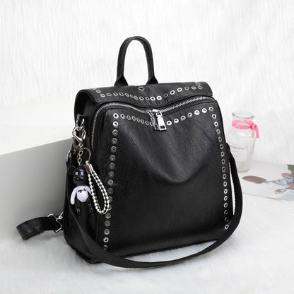 Genuine Leather Backpack Multifunctional Traveling Schoolbag 23*12*24/27*13*27CM