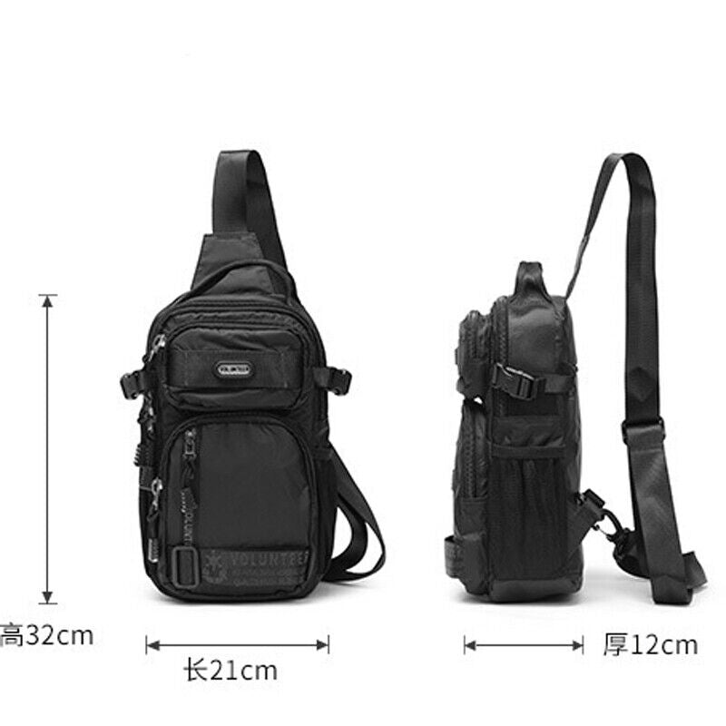 Men's Sling Backpack Oxford cloth Waterproof Crossbody Bag Outdoor Sport Bags