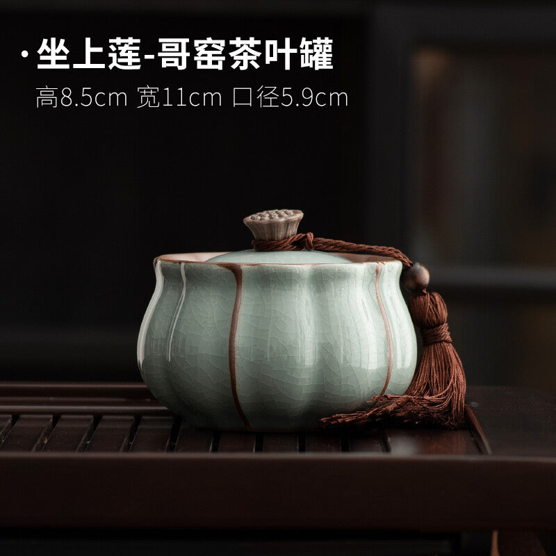 Ceramic Tea Jar Sealed Jar Household Chinese Tea Storage Jar Antique
