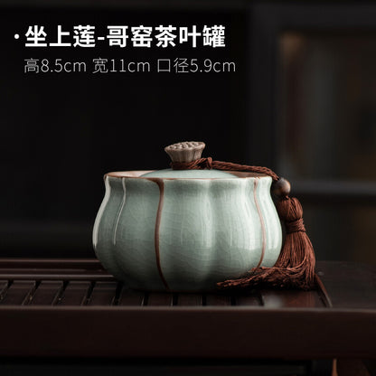 Ceramic Tea Jar Sealed Jar Household Chinese Tea Storage Jar Antique