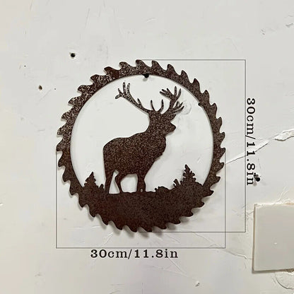 Rusty Deer Metal Crafts Outdoor Garden Yard Ornaments Hanging Art Metal Wall