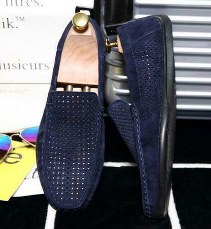 Leather Driving Mens Summer breathable Hollow Out Loafer Slip On Casual Shoes @