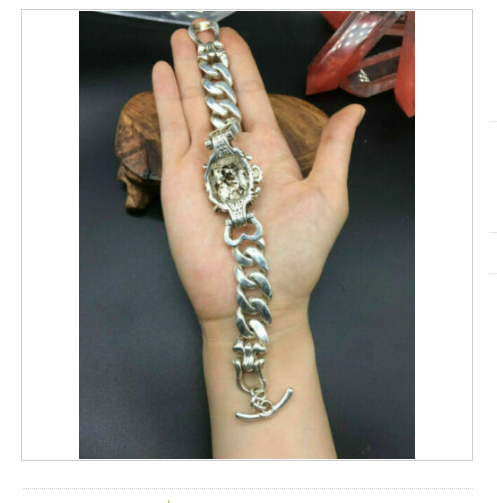 Chinese tibet silver Bracelet Fashion evil person statue gift decorate