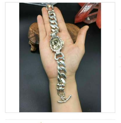 Chinese tibet silver Bracelet Fashion evil person statue gift decorate