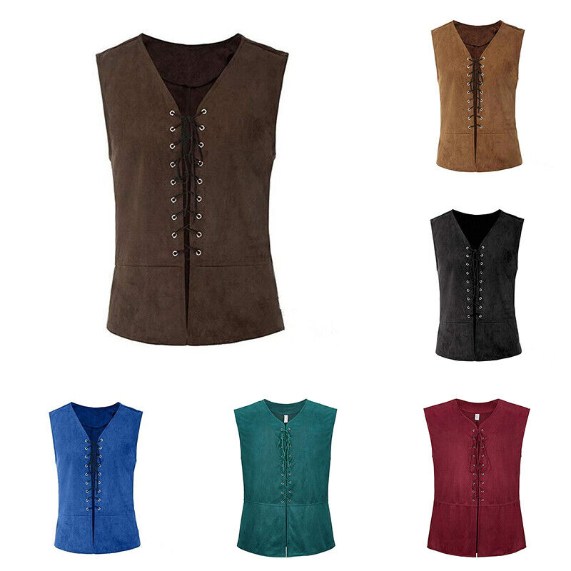 Steampunk s Plus Size Mens Carnval Medieval Renaissance Gothic Pirate Vest