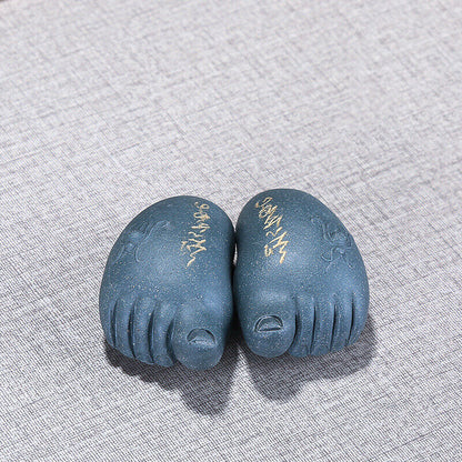 One Pair Feet Yixing Zisha Purple Clay Tea Pet Creative House Warming Gift New