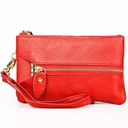 Casual Clutch Bag Genuine Cow Leather Zero Wallet Ladies Coin Purse Pocket Soft