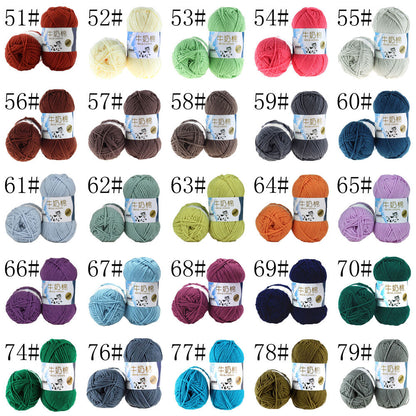 Hot Sale 50g Hand-woven Chunky Yarn Soft Milk Cotton Knitting Baby wool yarn a59