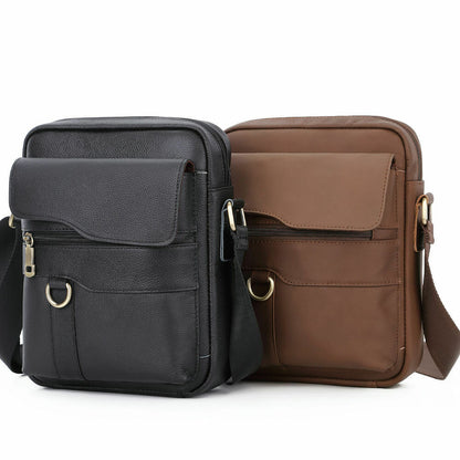 100% Genuine Leather Men's Sling Shoulder Bag Messenger Bag 8" Handbag Crossbody