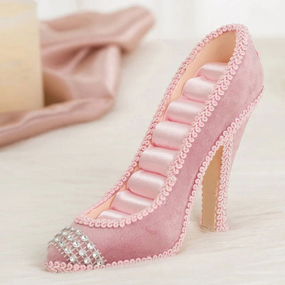 Jewelry Display Stand Resin Elegant Pink High Heel Shoe Ring Holder Storage Rack
