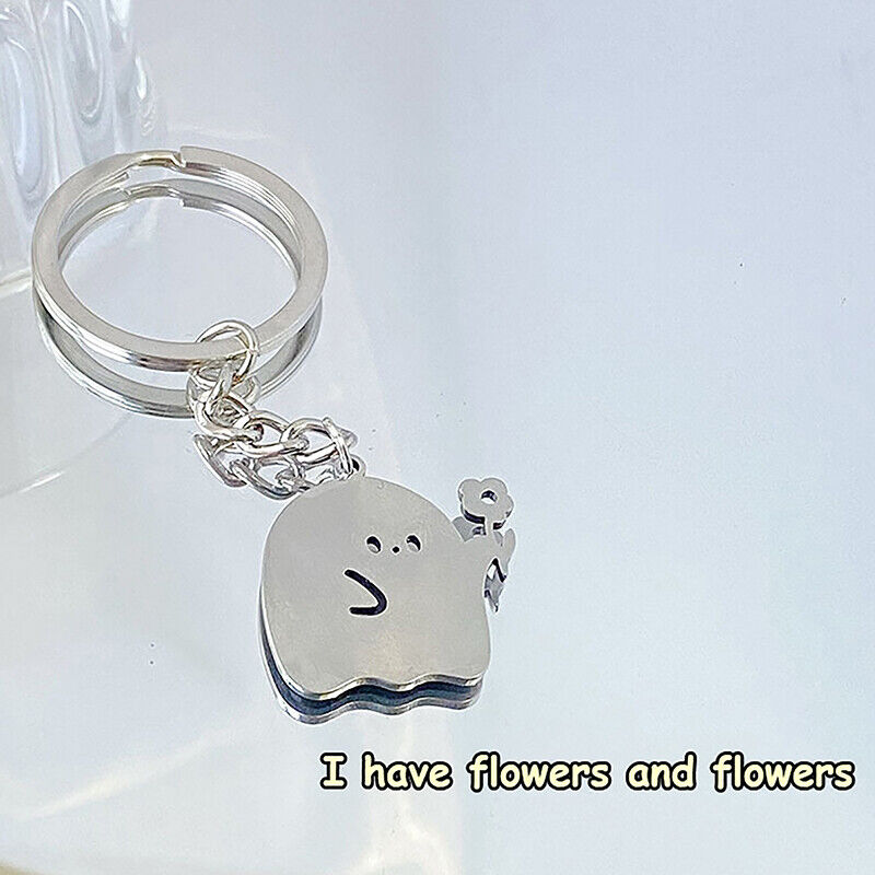 Fashion Cartoon Little Ghost Couple Keychain Pendant Cute Key Ring Bag Jewelry