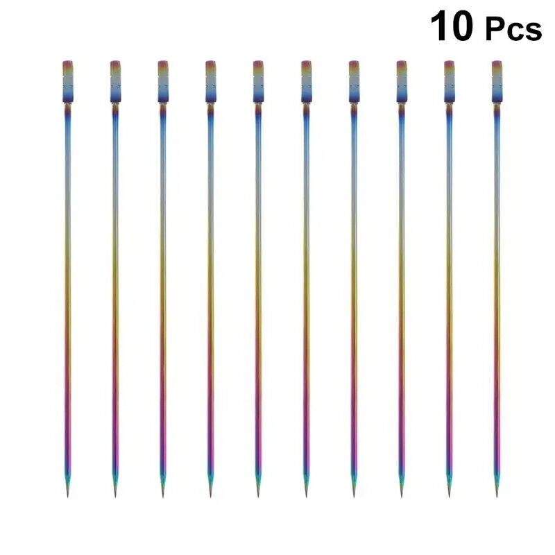Cocktail Picks Stainless Steel Appetizer Skewers Toothpicks Fruit Stick 10~16Pcs
