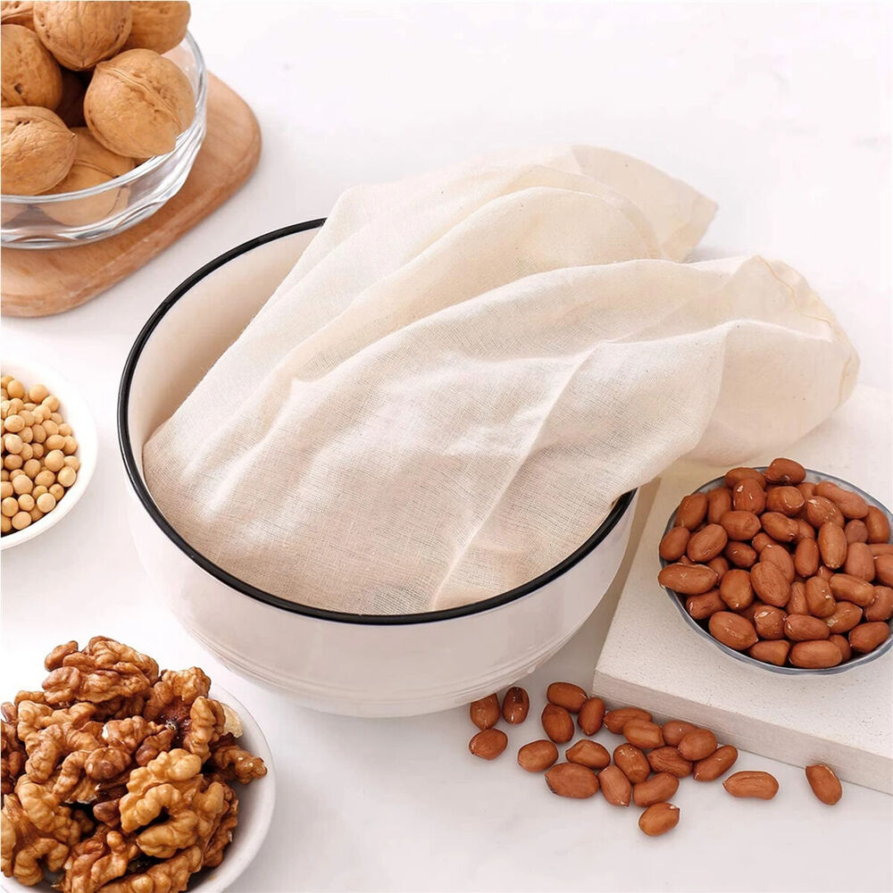 Food Filters Strainers 3Pcs Cotton Nut Milk Bags Reusable Cheese Cloth Straining