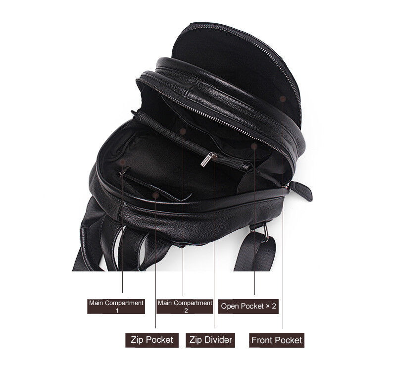 Soft Real Leather Small Backpack Rucksack Daypack Travel bag Purse Bag 2 sizes