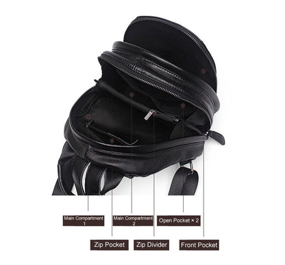 Soft Real Leather Small Backpack Rucksack Daypack Travel bag Purse Bag 2 sizes