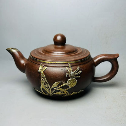 Vintage Chinese Yixing Purple Clay Teapot Zisha Ceremony Exquisite Tea Set Rare