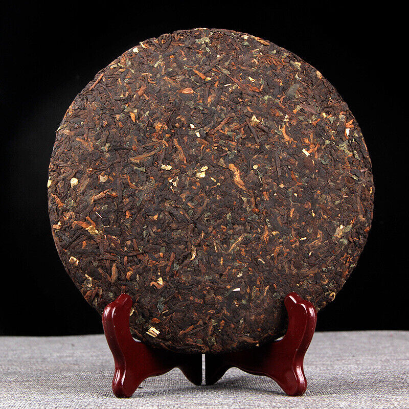 357g Pu'er Old Ripe Tea Cake Yunnan Ripe Pu'er Tea Cake普洱茶熟茶勐海糯米香普洱老熟茶饼云南熟普洱茶饼