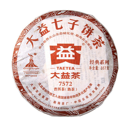 357g TAETEA Menghai 7572 Ripe Pu'er Chinese Tea Dayi Shu Puer Tea Cake