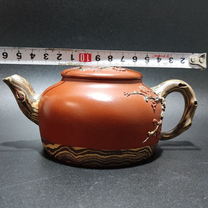 Vintage Chinese Yixing Purple Clay Teapot Zisha Ceramic Plum Blossom Teaware Art