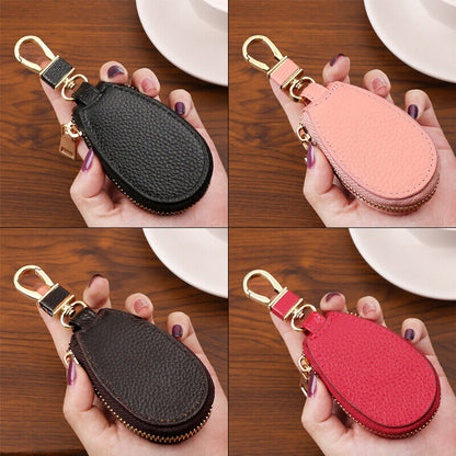 1pcs PU Leather Car Key Chain Protection Bag Zipper Holder Case Cover Universal