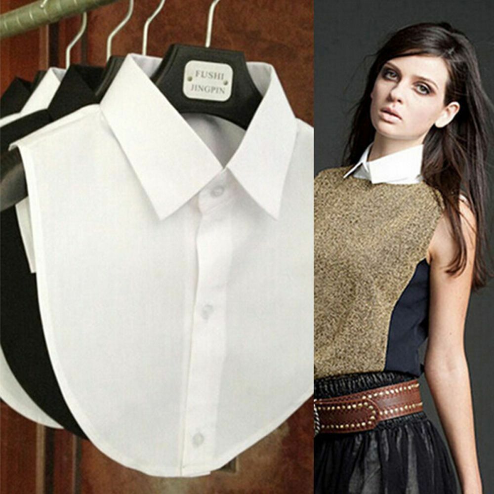 Shirt Collar Women Cotton Lace Fake Blouse Vintage Lapel Clothes Accessories Top