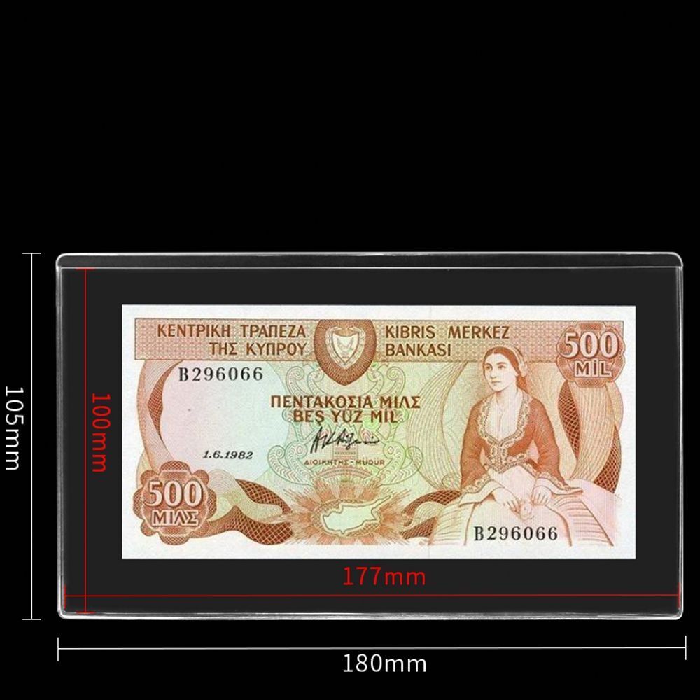 Paper Money Holder 5Pcs Clear Hard Plastic Clip Notes Bills Sleeve Bag 105x180mm