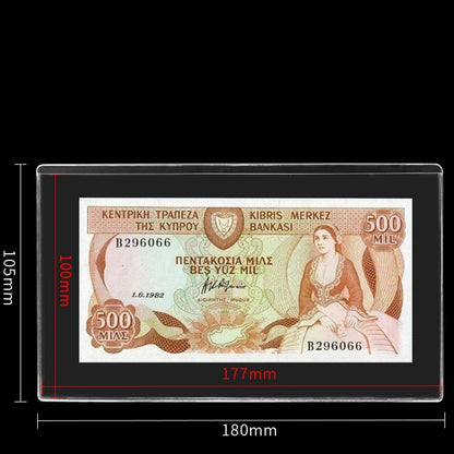 Paper Money Holder 5Pcs Clear Hard Plastic Clip Notes Bills Sleeve Bag 105x180mm