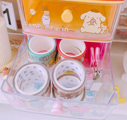Cute Women Kids Gril 3 Layers Desk Jewelry Box Cosmetic Case Stationery Clip Box