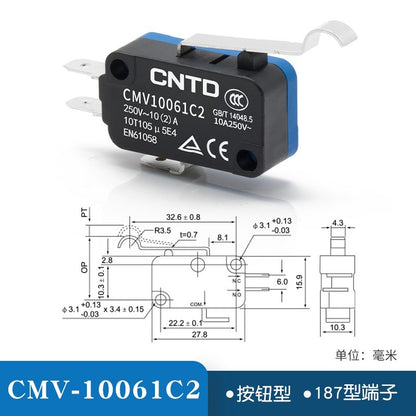 20pcs CNTD Limit Switch CMV10 Micro Button Long Handle Open Limit Sensor Roller
