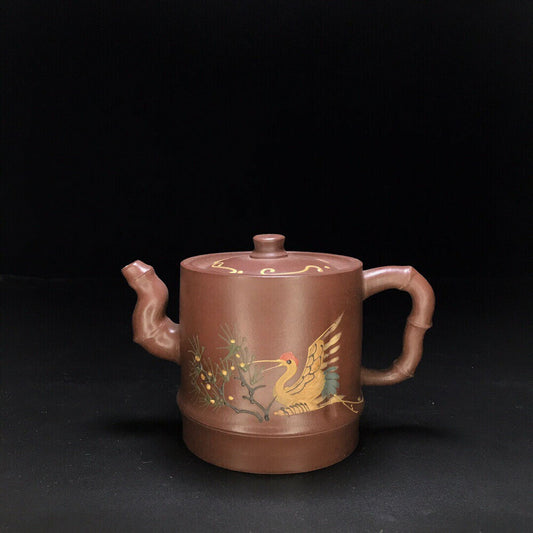 Chinese Yixing Zisha Clay Handmade Exquisite Teapot （竹筒壶 底款：汪寅仙）