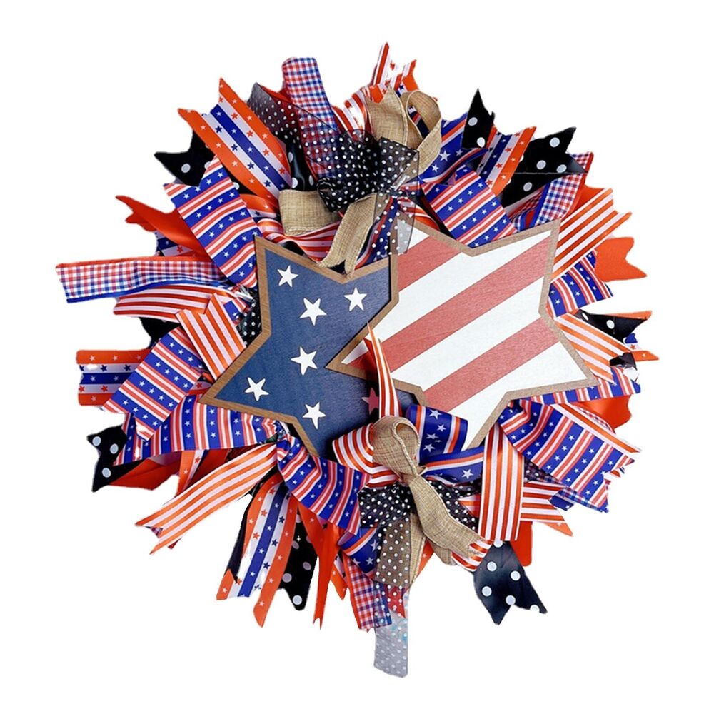 Fourth Of July Door Wreath Decorative Large Hanging For Outside Porch Wall Decor