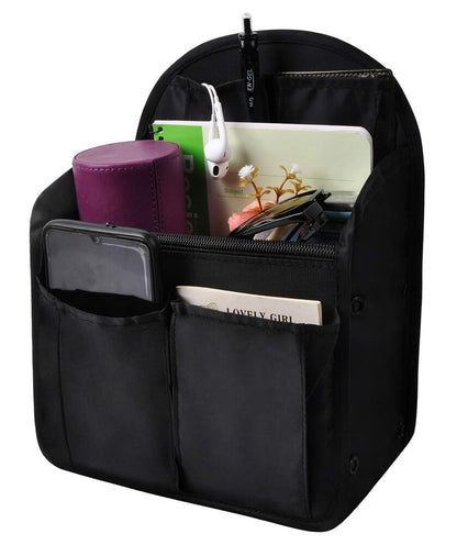 Vercord Backpack Organizer Insert Liner Hanging Travel Bag in Medium, Black