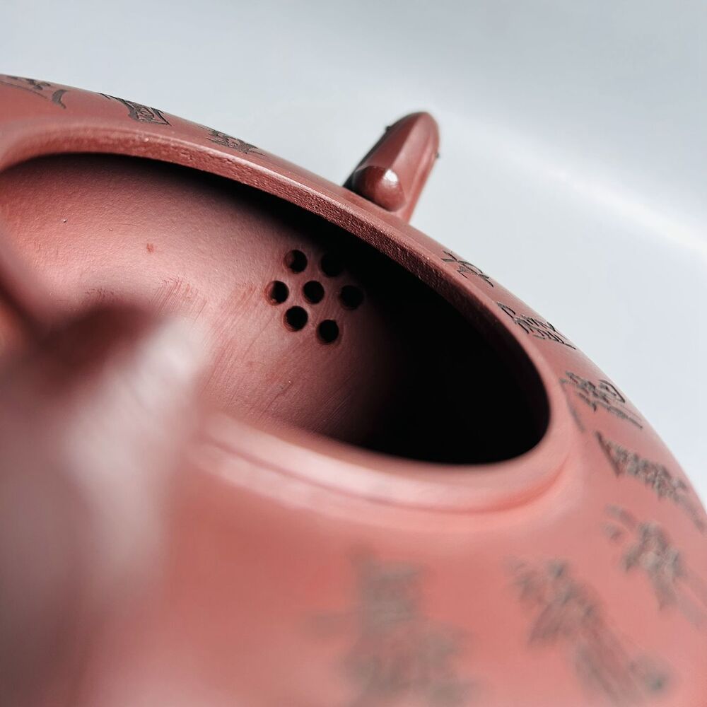Chinese Yixing Purple Clay Teapot Zisha Ceramic Carving Dragon Phoenix Teaware