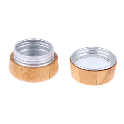 Cosmetics Containers Bamboo Cream Bottle Lip Balm Makeup Skincare Jars 2.3x2.7cm