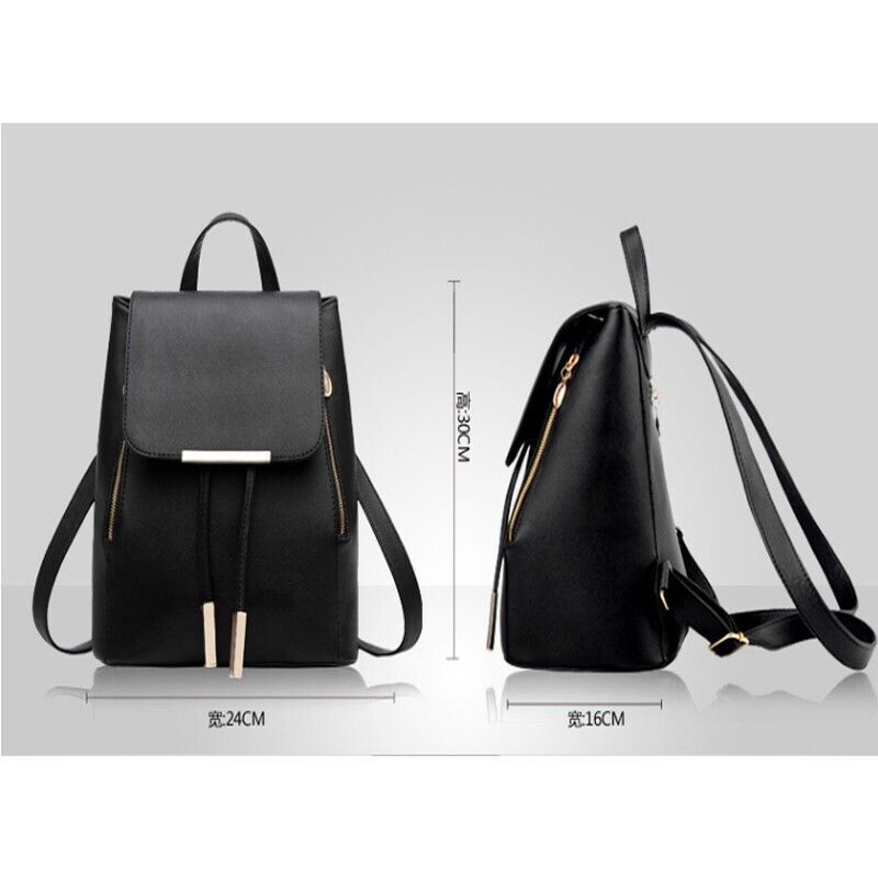 New Women's PU Leather Satchel Shoulder Backpack School Rucksack Bags Travel