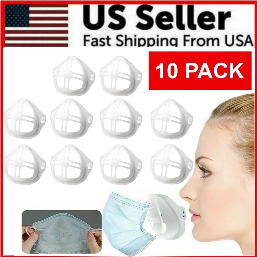 3D Face Mask Bracket Mouth Separate Inner Stand Holder Breathing Space 10PCS US